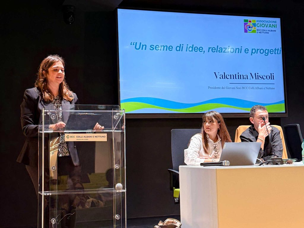 Valentina Miscoli, Presidente dei Giovani Soci BCC Colli Albani e Nettuno, apre il gemellaggio “Un seme di idee, relazioni e progetti”